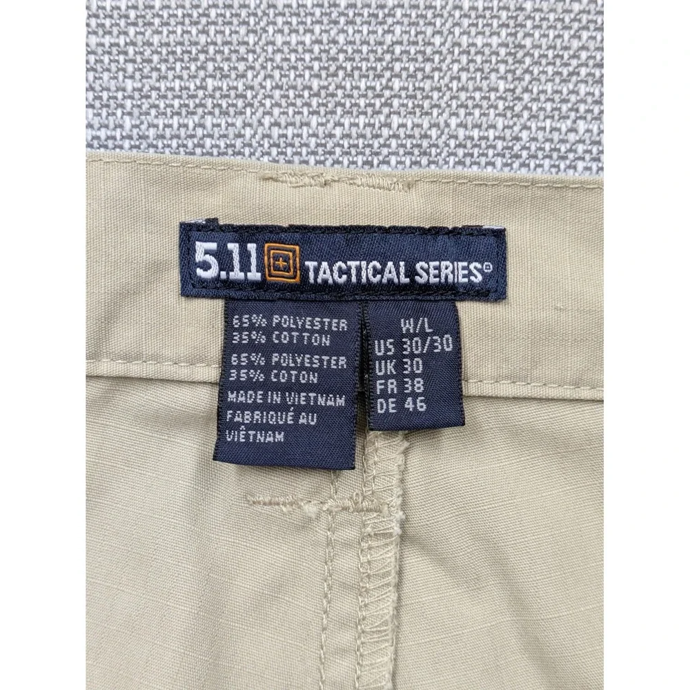 5.11 Tactical Cargo Pants Mens 30x30 Beige Ripstop Workwear Outdoor Utility